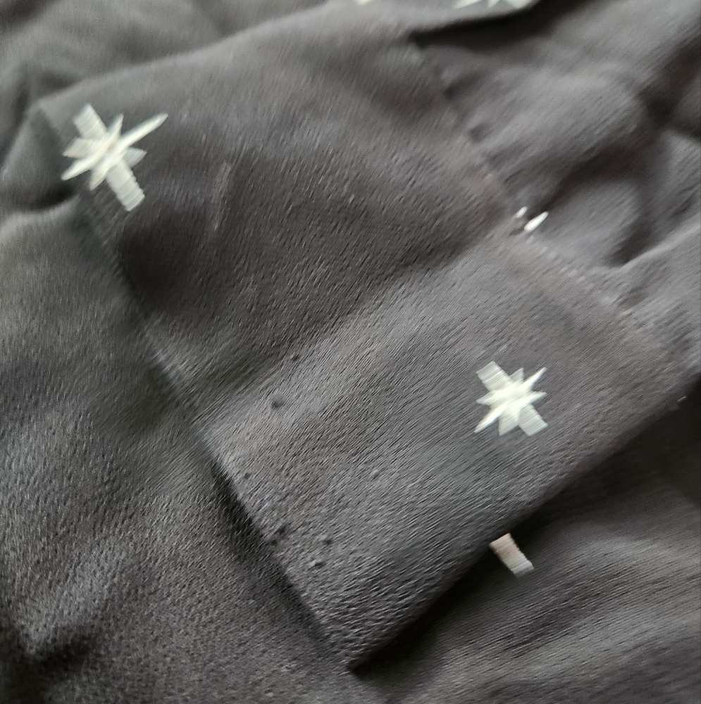 Reformation Star Button Down Black Top Sheer Blou… - image 4